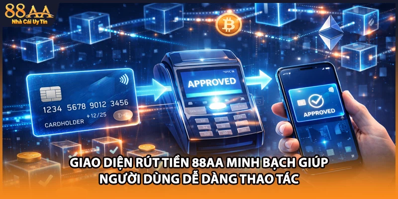 Giao diện rút tiền 88AA minh bạch giúp người dùng dễ dàng thao tác