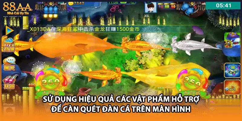 Thao tác đặt cược và ngắm bắn sinh vật biển dễ dàng trên ứng dụng di động